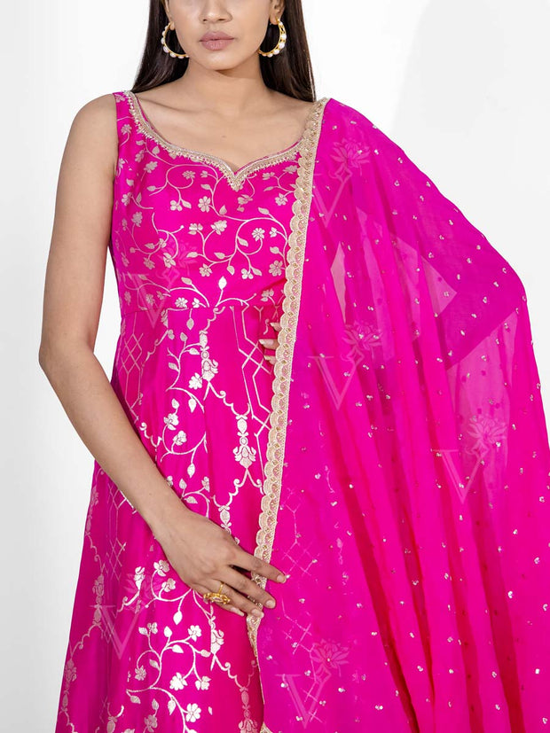 Pink Banarasi Suit Set