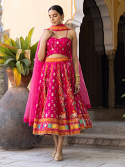 Pink Vasansi Silk Short Lehenga