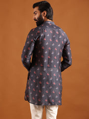 Elephant Madhuban Black - Silk - Kurta For Men