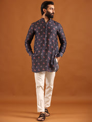 Elephant Madhuban Black - Silk - Kurta For Men