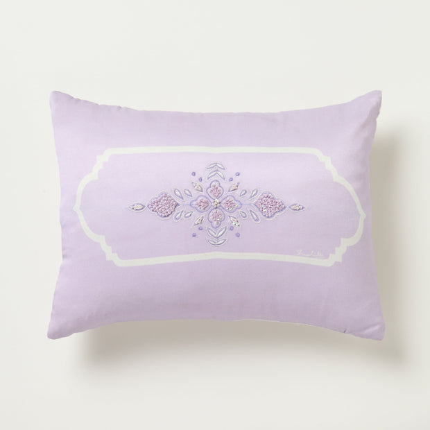 Jharoka Accent Embroidered Rectangular Cushion AMETHYST