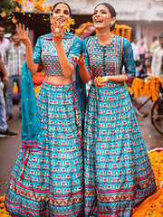 Blue Silk Anarkali Dress