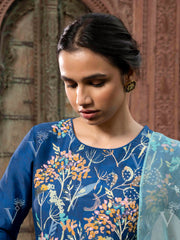 Blue Vasansi Silk Embroidered Suit Set