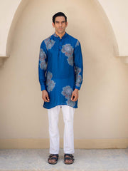 Floral Bliss Blue Ganganagery Kurta