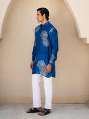 Floral Bliss Blue Ganganagery Kurta