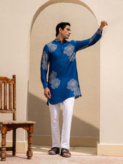 Floral Bliss Blue Ganganagery Kurta