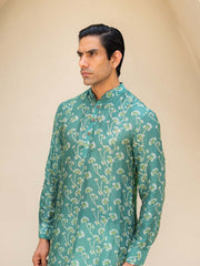 Coastal Bloom Green Ganganagery Kurta