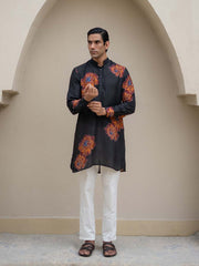 Floral Bliss Black Ganganagery Kurta