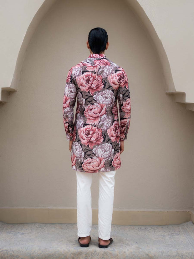 Floral Fusion Rose Ganganagery Kurta