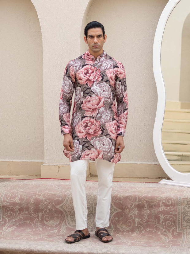 Floral Fusion Rose Ganganagery Kurta