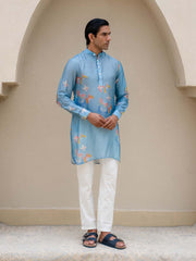 Light Blue Butterfly Printed Kurta