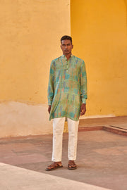 Cyan Green Ganganagery Kurta