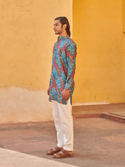 Jaco Floral Grey Ganganagery Kurta