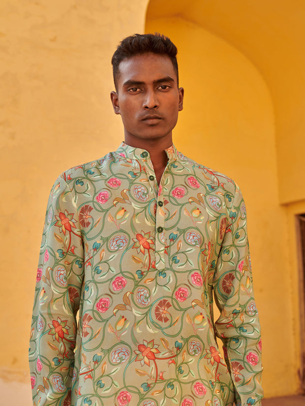 Crewel Green Ganganagery Kurta