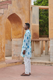 Leopard Ice white Ganganagery Kurta