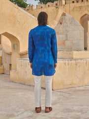 Blue Arch Printed Ganganagery Kurta