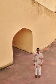 Cream Elephant applique Ganganagery Kurta