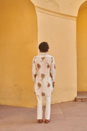 Fern Floral White Ganganagery Kurta