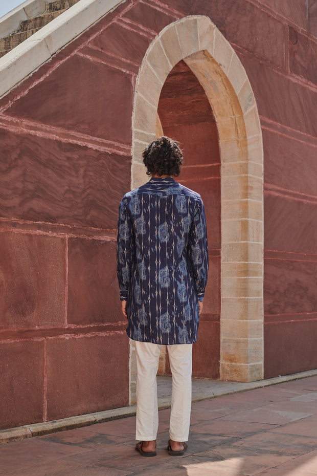 Khajuraho Blue Ganganagery Kurta