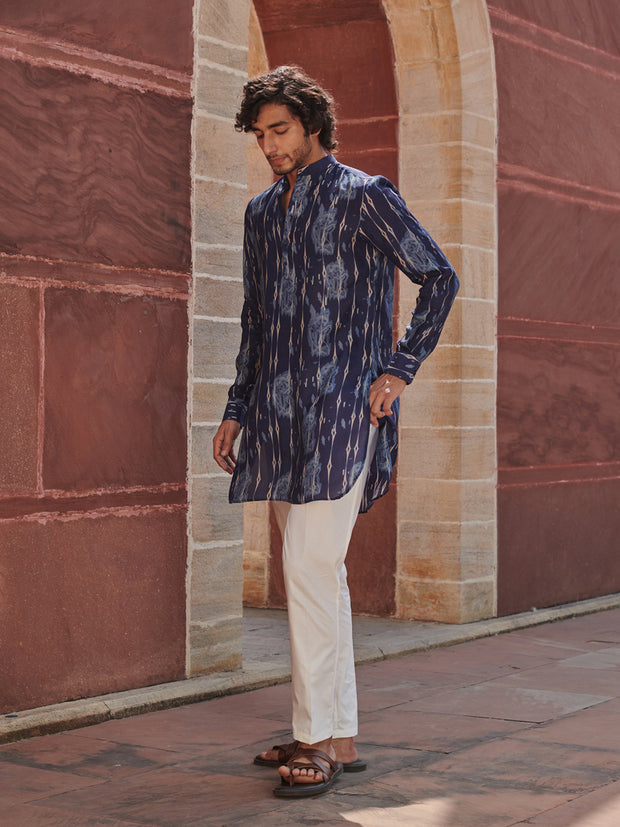 Khajuraho Blue Ganganagery Kurta