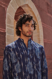 Khajuraho Blue Ganganagery Kurta