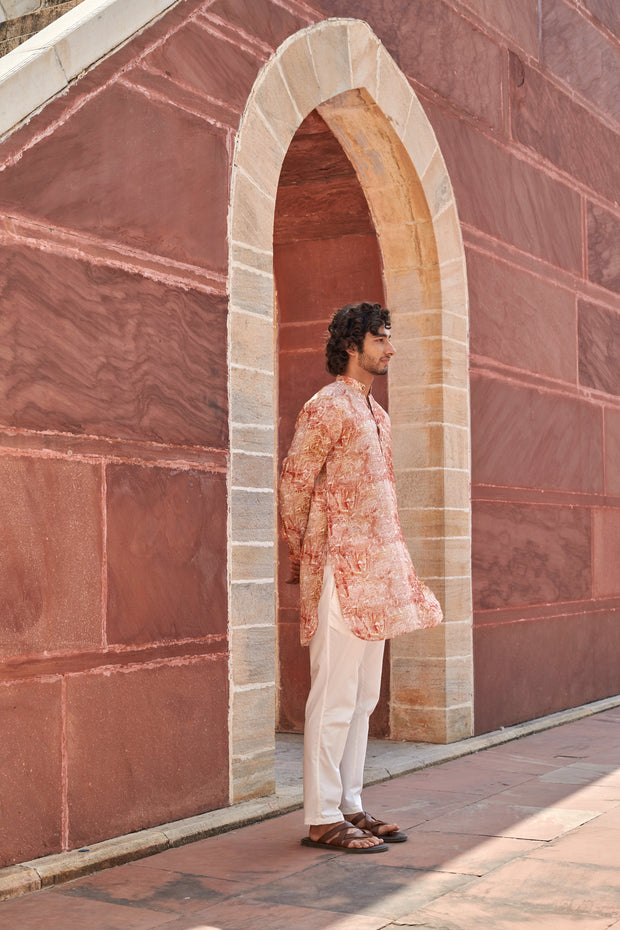 Khajuraho Orange Ganganagery Kurta