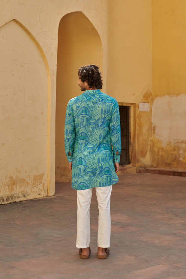 Rampuria Haveli Seagreen Ganganagery Kurta