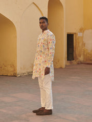 Crewel Cream Ganganagery Kurta