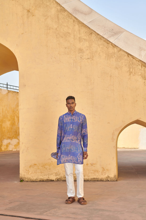 Berry Blue Khajuraho  Ganganagery Kurta