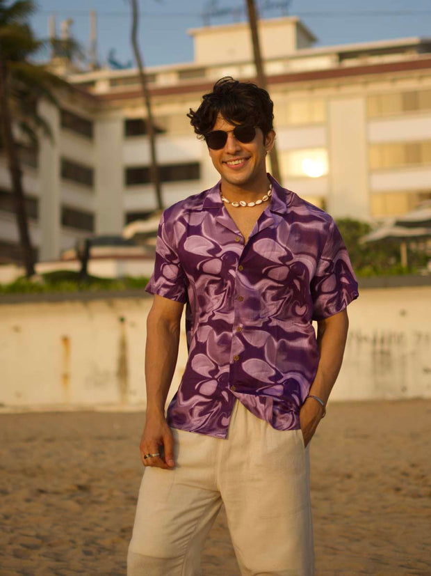 Electric Mirage Flow Relaxed Fit Cuban Collar Shirt