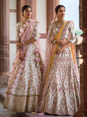 Off White Raw Silk Bridal Lehenga