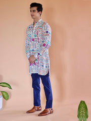 White Kai Abstract Ganganagery Kurta