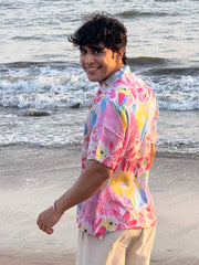 Birdsong Bliss Relaxed Fit Cuban Collar Shirt
