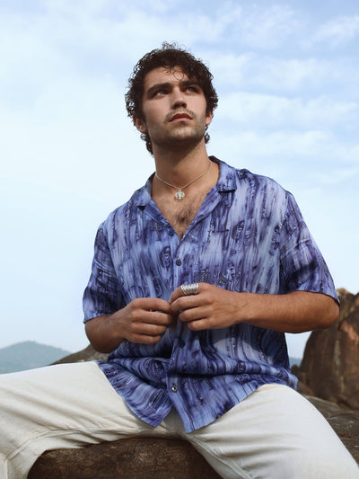 Khajuraho Blue Oversize Shirt