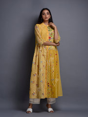 Yellow Cotton Embroidered Tunic