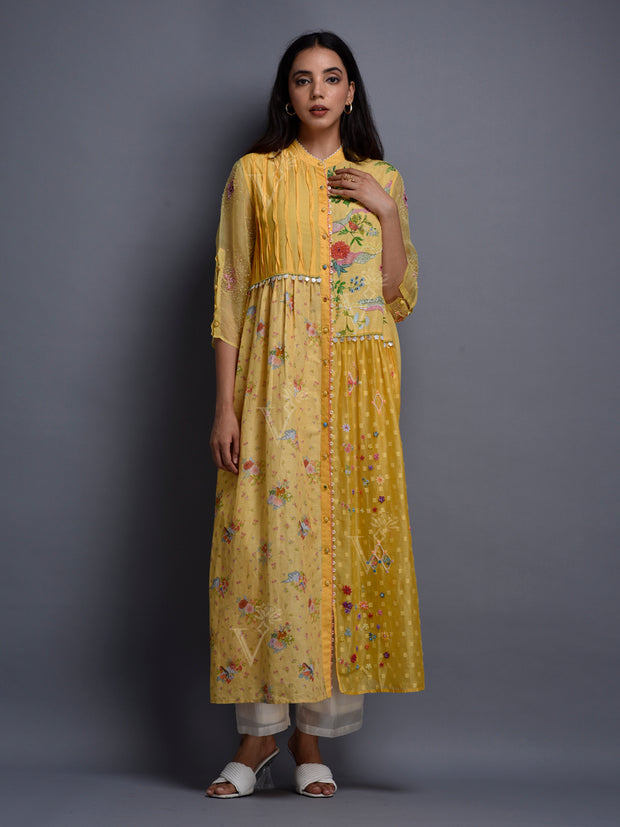 Yellow Cotton Embroidered Tunic