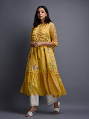 Yellow Cotton Embroidered Tunic