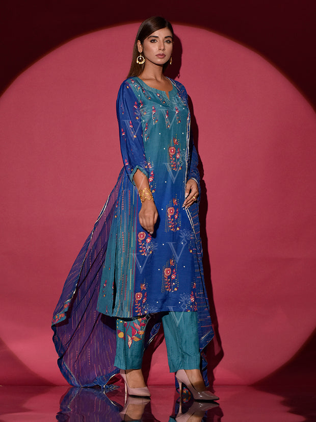 Blue Vasansi Silk Suit Set