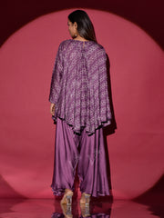 Mauve Silk Cape and Harem Pants