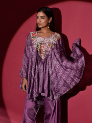 Mauve Silk Cape and Harem Pants