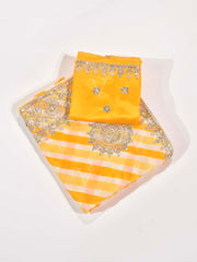 Yellow Gota Patti Tussar Silk Saree