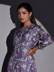 Grey Vasansi Silk Printed Kurta