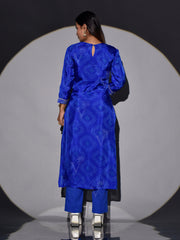 Blue Bandhani Printed Vasansi Silk Kurti