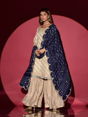 Beige Kurta and Sharara Set