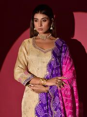 Beige Kurta and Sharara Set