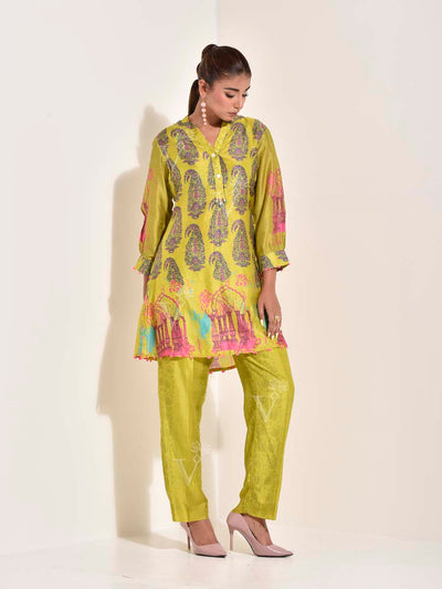 Lime Green Vasansi Silk Co-ord Set