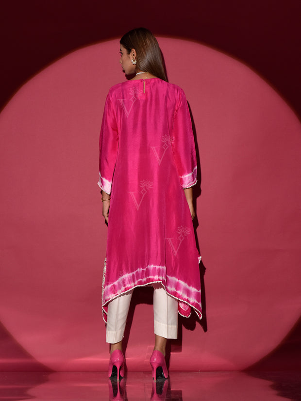 Pink Silk Kurta and Pant Set