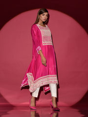 Pink Silk Kurta and Pant Set