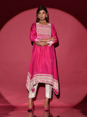 Pink Silk Kurta and Pant Set