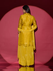 Yellow Organza Kurta and Palazzo Set